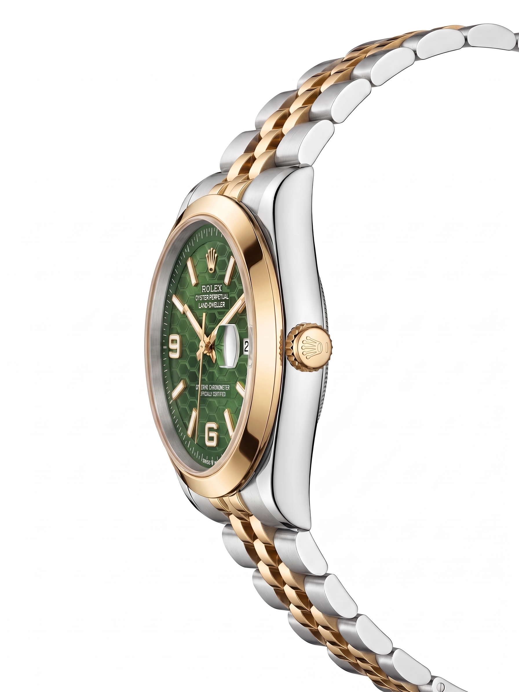 Rolex Land-Dweller Two-Tone / Green Honeycomb Dial